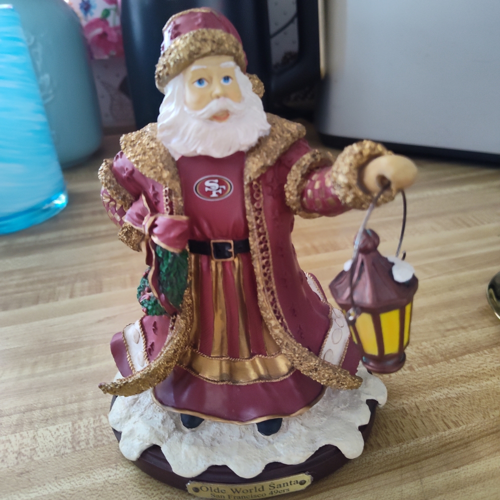 Olde World Santa San Francisco 49ers 2003 Limited Series NFL Figurine 8" Vtg